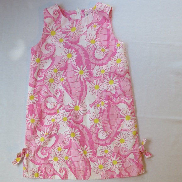 Lilly Pulitzer Other - Lilly Pulitzer 7 Girls Seahorse Daisy Pink Dress